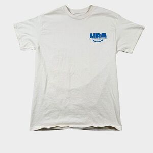 LIRA Creative Society T-Shirt Men's Medium White Graphic Smiley Globe Streetwear